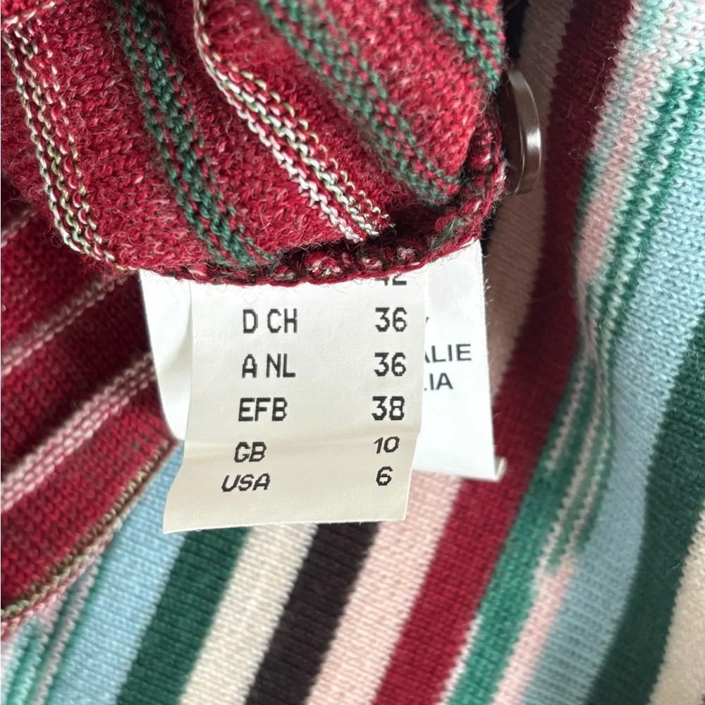 M Missoni Striped Long Sleeve Sweater Dress with Belt - Picture 5 of 6